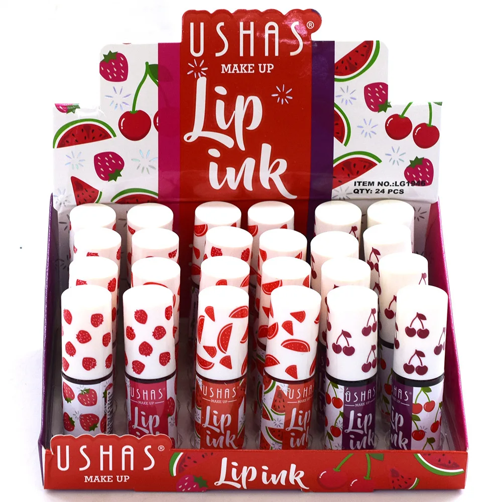 

24Pcs/box lipstick Matte Waterproof Lip Ink Long Lasting Lip Gloss Set Free Shipping Lip Tints Stain Wholesale Women Cosmetics
