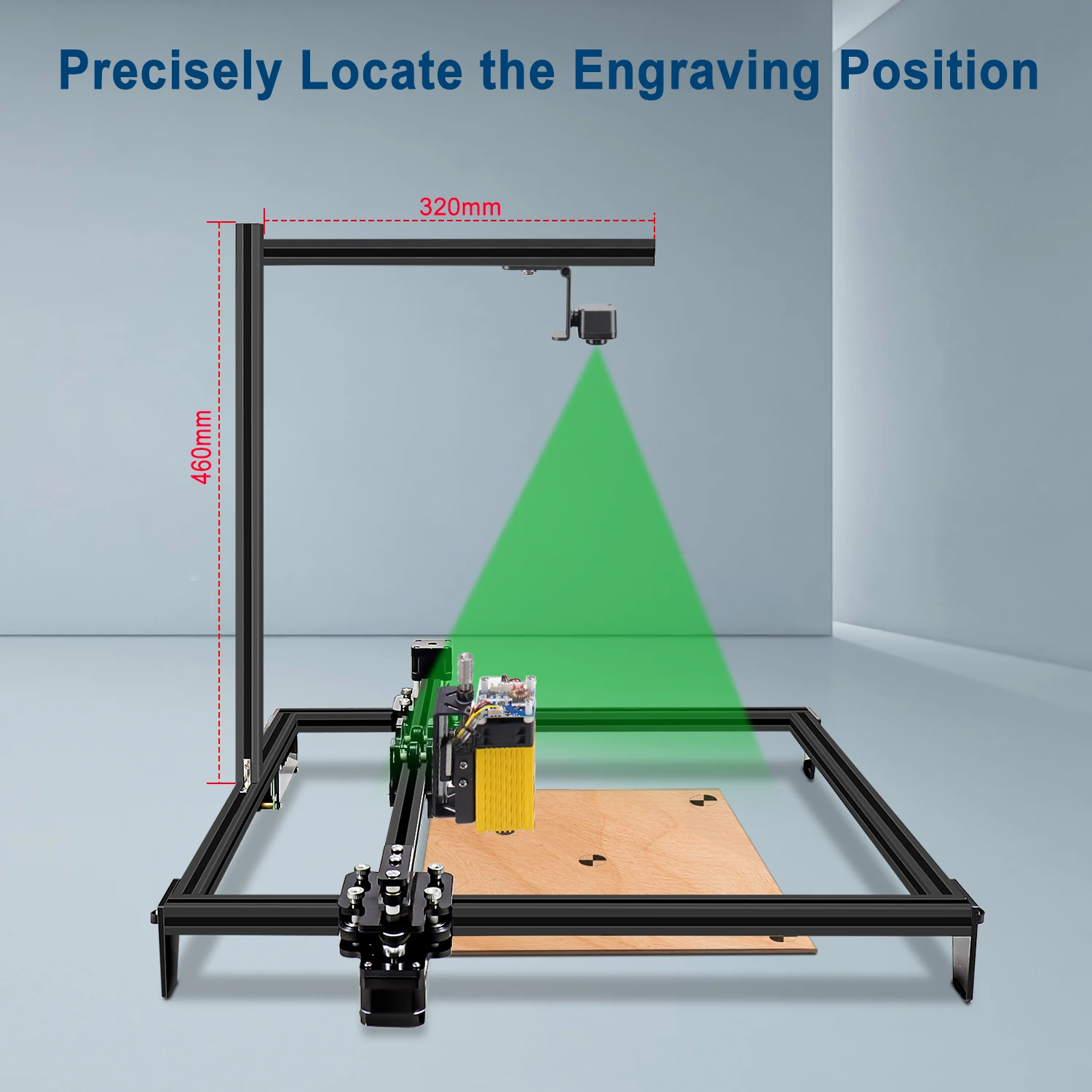 ZBAITU Laser Engraver 80W Laser Engraving Cutting Machine for Metal and Wood Acrylic Leather With Camera and stand 37*37cm/81*46