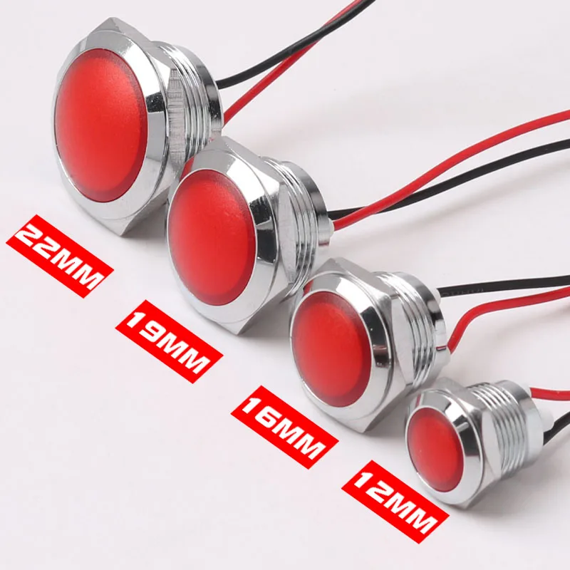 

Индикатор светодиодный металлический шаровая головка 12/16/19/22 мм 6/24/220 В