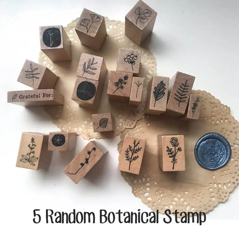 

Деревянные штампы для скрапбукинга, ботанические листья, 19 шт