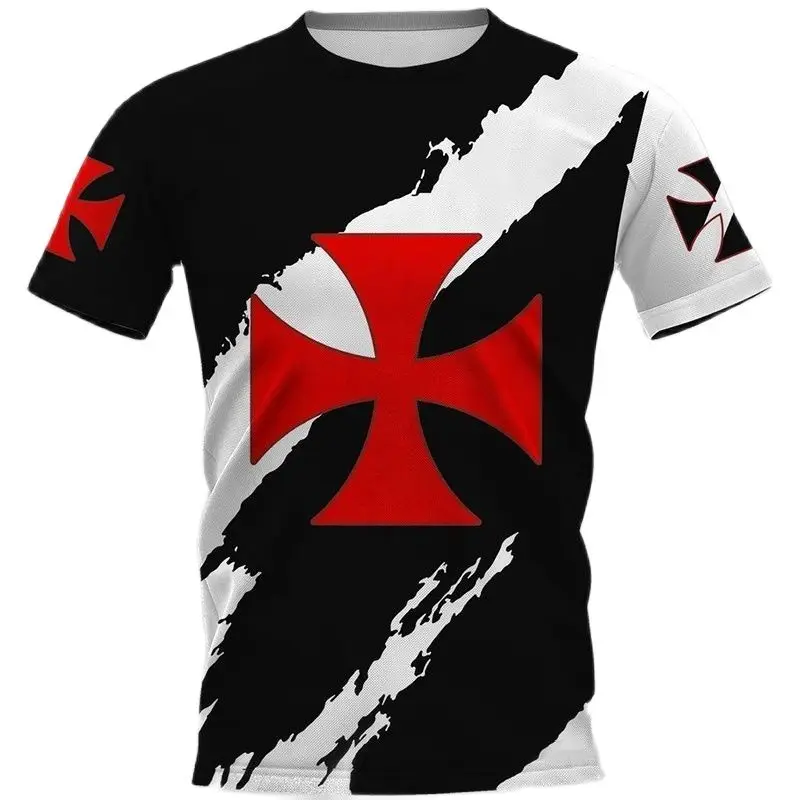 

2022 Men's T-shirts Templars Tshirt Oversized Retro Short Sleeves Men's 3d Digital Printing O-neck T-shirts Men's Fashion Tops