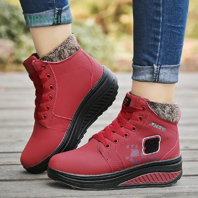 Fashion Women Winter Sneakers Comfortable Soft Walking Shoes Plus Velvet Outdoor Warm Shake Shoes Thick Wear-resistant