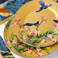 european plate bone china plate domestic ceramic western food chinese and american luxury
