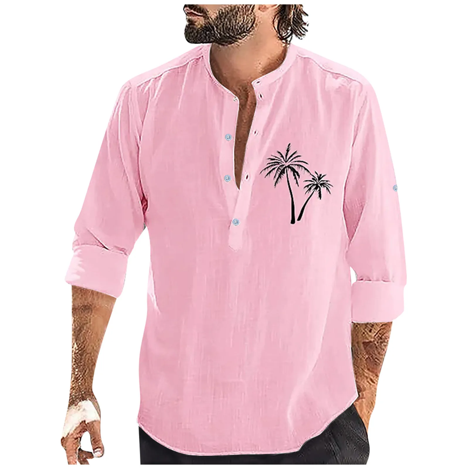 

T Shirt For Men Spring Summer Casual Cotton Linen Solid Color Long Sleeve Outdoor Loose Shirts قمصان وبلوزات Camisas De Hombre