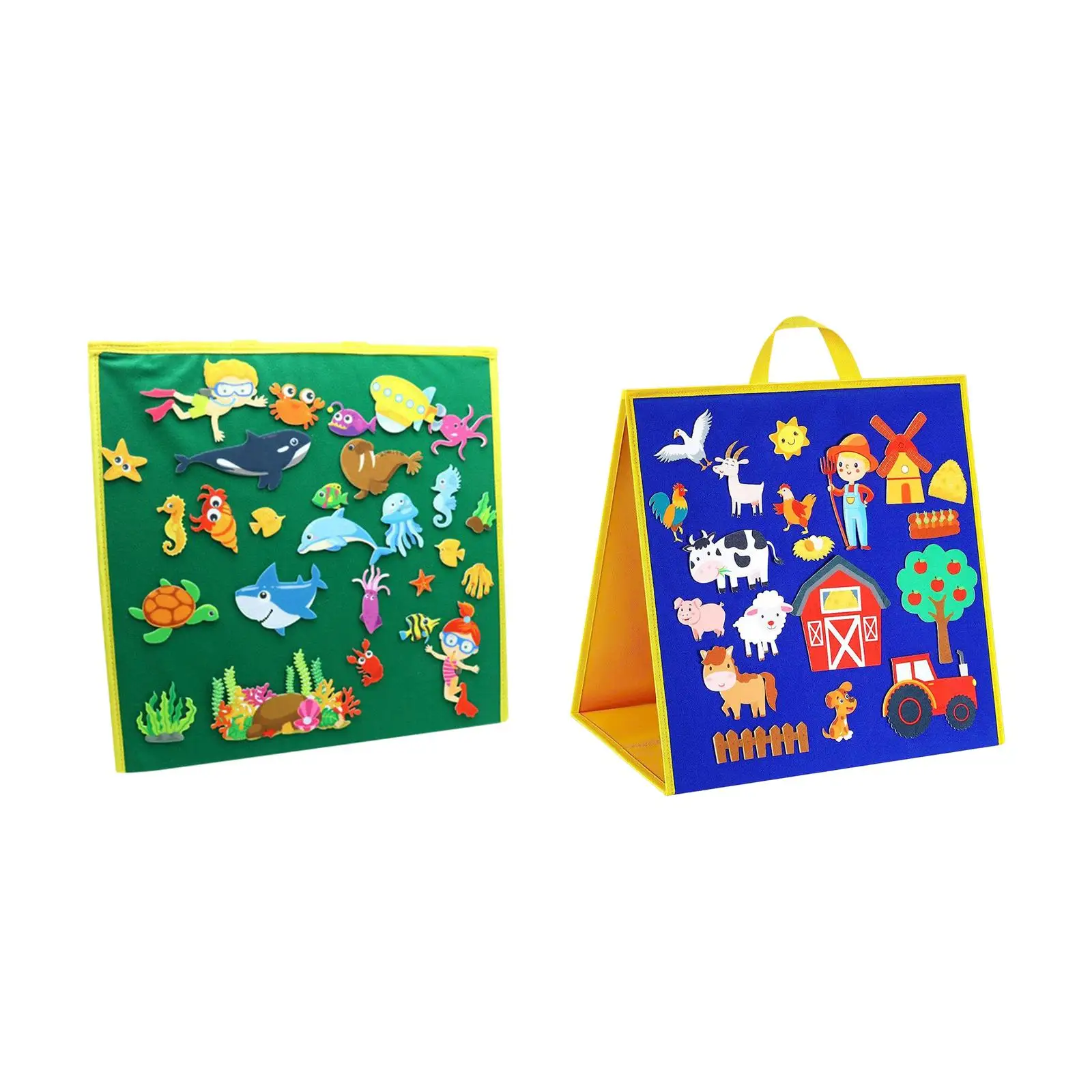 

Складная фланелевая доска, Тихая книга, интерактивный игровой набор, игрушка для автомобиля, самолета, домашняя искусственная войлочная доска для малышей