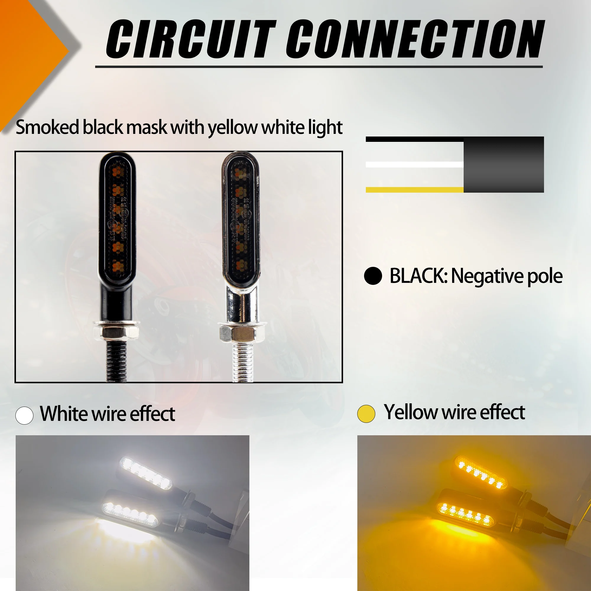 Светодиодный мини-сигнал поворота для мотоцикла мигающий сигнал желтого и