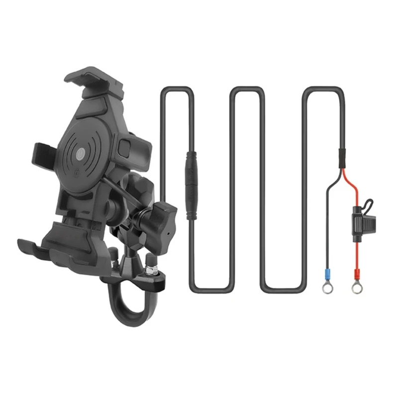 

Беспроводное зарядное устройство для мотоцикла, крепление для телефона, держите телефон заряженным во время езды, Прямая