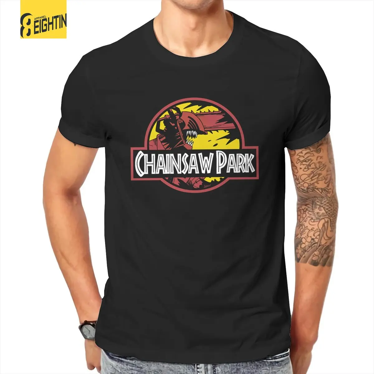 

Men's T-Shirts Chainsaw Park Japanese Anime Vintage 100% Cotton Tees Short Sleeve Chainsaw Man T Shirts Round Neck Tops Summer