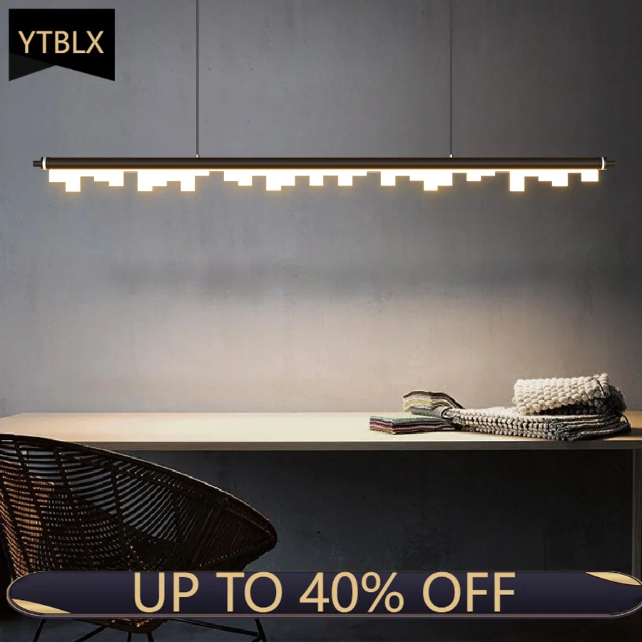 

Nordic minimalist dining room chandelier modern minimalist creative personality long dining table dining room bar table lamp