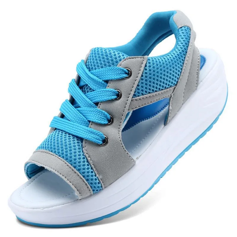 

Summer Women Shoes Flat Platform Wedges Sandals Breathable Ladies Fashion Casual Tennis Female Sneakers Open Toe Hot Sandalias