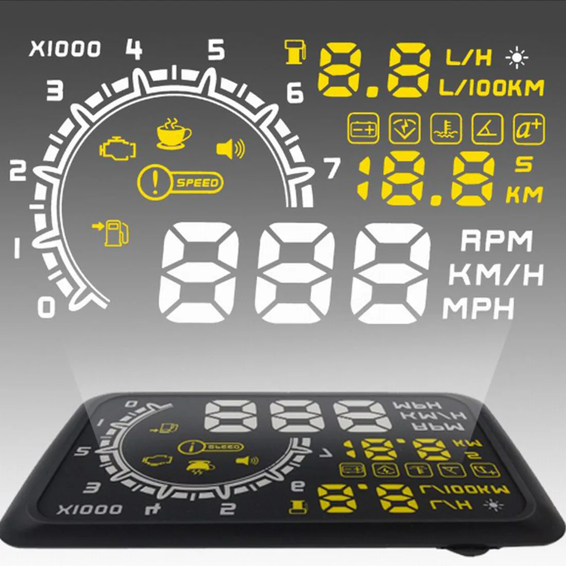 

On-board Computer Car Speed Projector Speedometer Hud Obd2 Windshield Projector Engine Failure Fuel Consumption Head-up Display