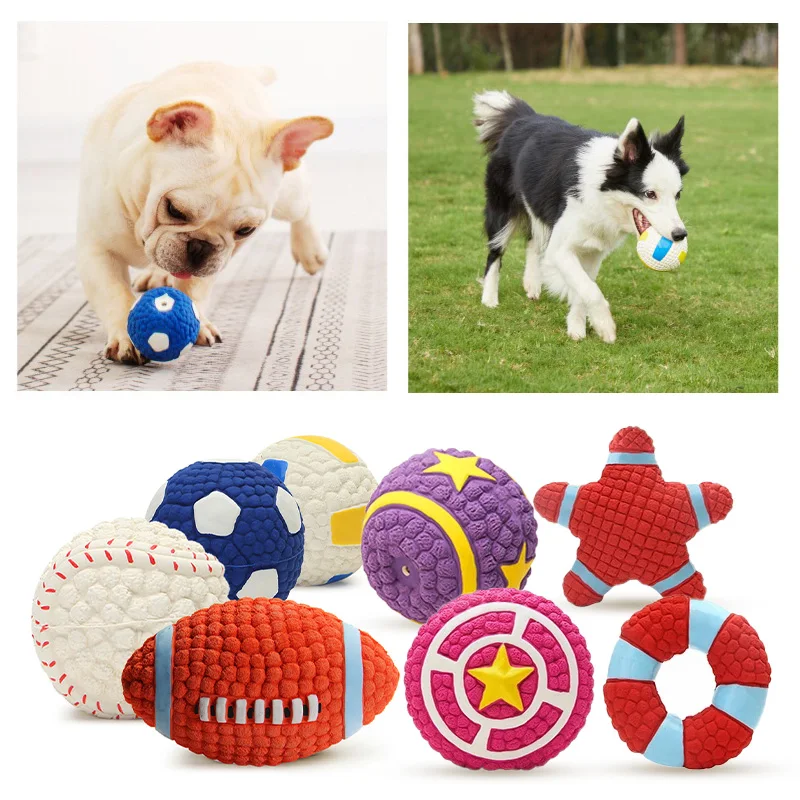 

Squeaky Dog Toys Natural Latex Rubber Balls Soft Bouncy Durable for Small Medium Large Dogs Interactive Chew Fetch Play Dog Toy