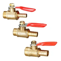 brass 681012mm red lever handle ball valve hose barb 14 38 12 bsp male thread connector pipe fitting coupler adapter