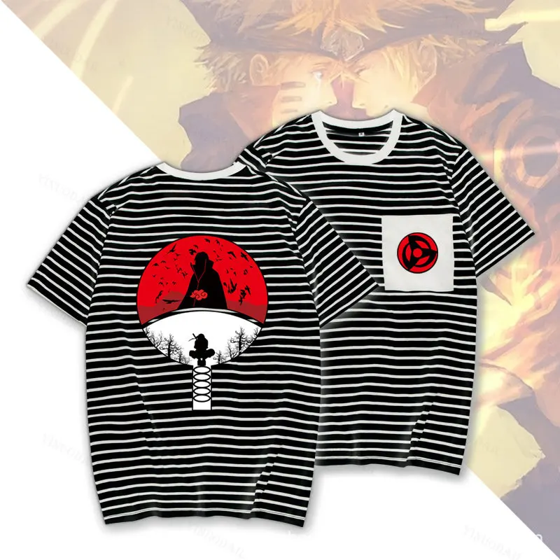 

Akatsuki Cotton T-shirt Tees Pain Naruto Itachi Sharingan Cosplay Cool Uchiha Sasuke Tops Men Personality Outerwear Clothing