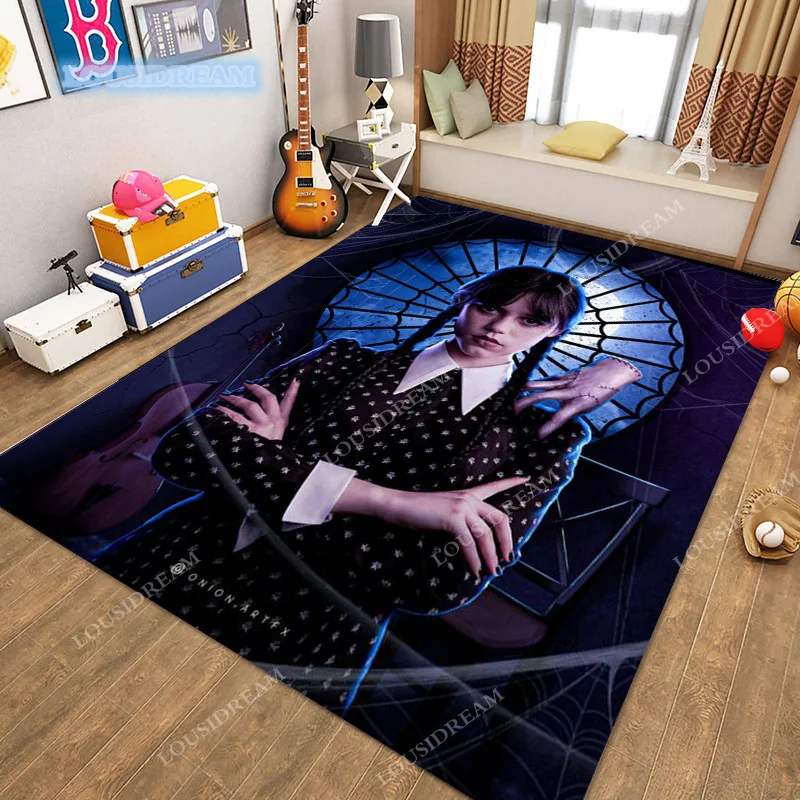 

Movie Character Carpet Bedroom Bedside Sofa Wednesday Floor Mat Bathroom Area Door Mat Water Absorbing and Non slip Rugs