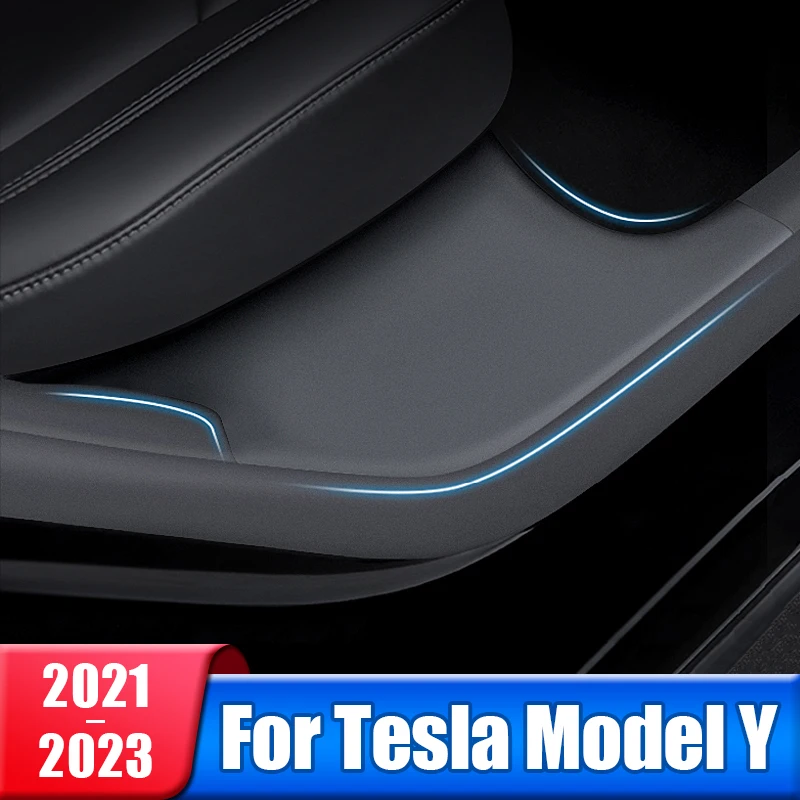 

2pcs Car Rear Door Sill Protector Cover Trim Scratch-Resistant Pad For Tesla Model Y 2021 2022 2023 Accessories
