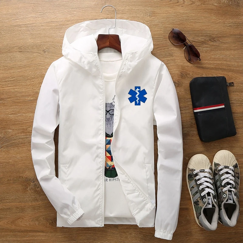 

Star Of Life EMS EMT Zipper Jacket Men Spring Autumn Long Sleeve Casual Windbreaker Coat Male Oversized Harajuku Cool Clothing