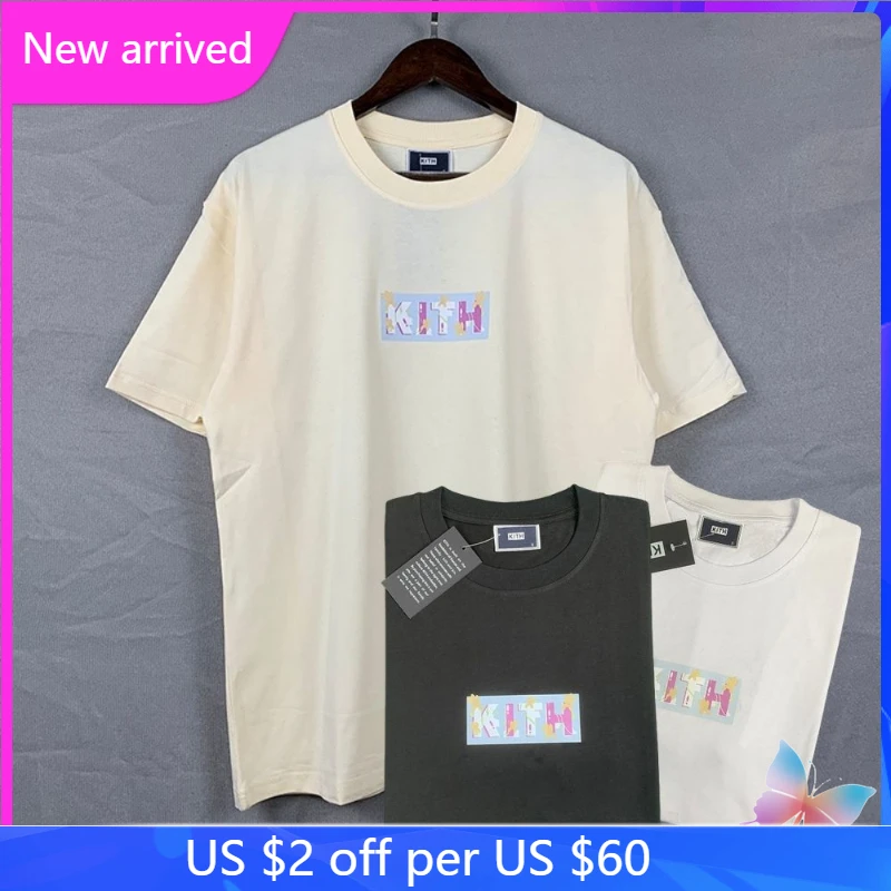 

Oversized KITH T-shirt Box Logo Floral Print Short-sleeved Men's Clothing KITH T Shirts