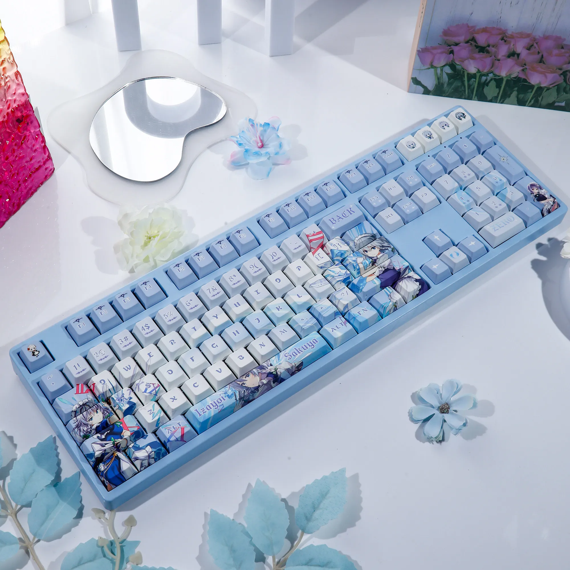 120 клавиш ‌ Кейкапы Touhou Project: Izayoi Sakuya, милые кейкапы Cherry Profile, аниме-кейкапы для ANSI Made68 Mad68 Wooting60 (art.: 3920dcfb3e71c) - 3920dcfb3e71c