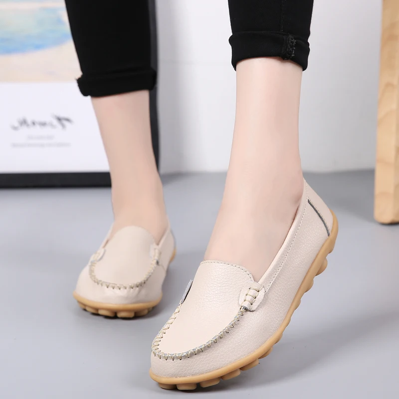 

Women Flats 2023 New Summer Woman Shoes Cut Out Leather Breathable Moccasins Women Boat Shoes Ballerina Ladies Casual Shoes