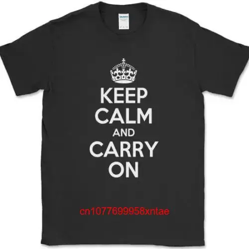 Футболка с надписью Keep Calm and Carry On длинными или короткими рукавами