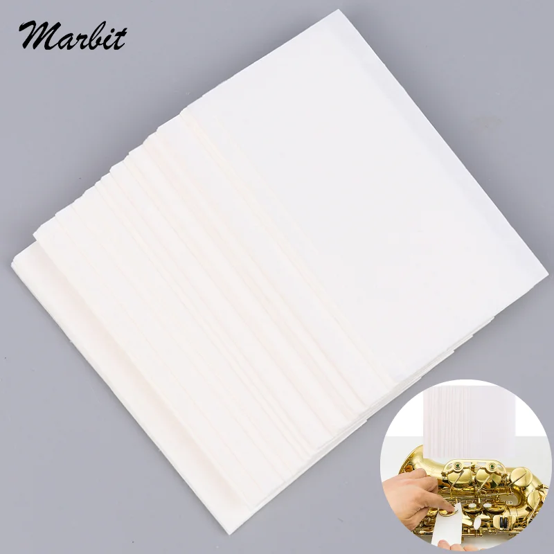 

100pcs/pack Saxophone Pad Absorbent Paper Woodwind Instrument Cleaning Care Paper Flute Clarinet Oboe Bassoon Sticky Pad