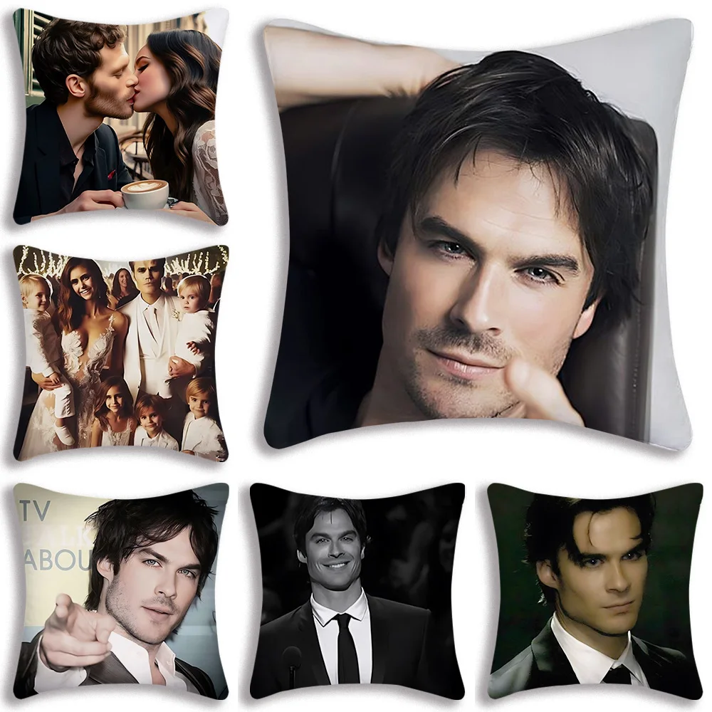 Чехол для подушки Ian Somerhalder Joseph Morgan Potrait The Vampire Diaries декоративная наволочка дивана