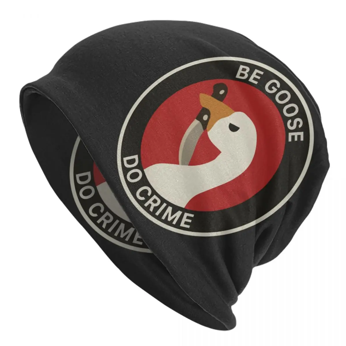 

Be Goose Do Crime Classic caps Adult Men's Knit Hat hip hop Bonnet Hats Funny Knitting Hat