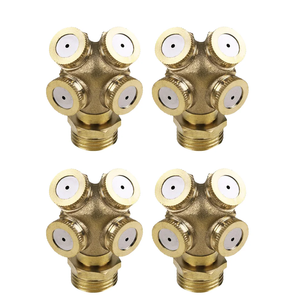 

4 Pcs Sprinkler Nozzle Spray Sprinklers Fitting Four Holes Lawn Hose Garden