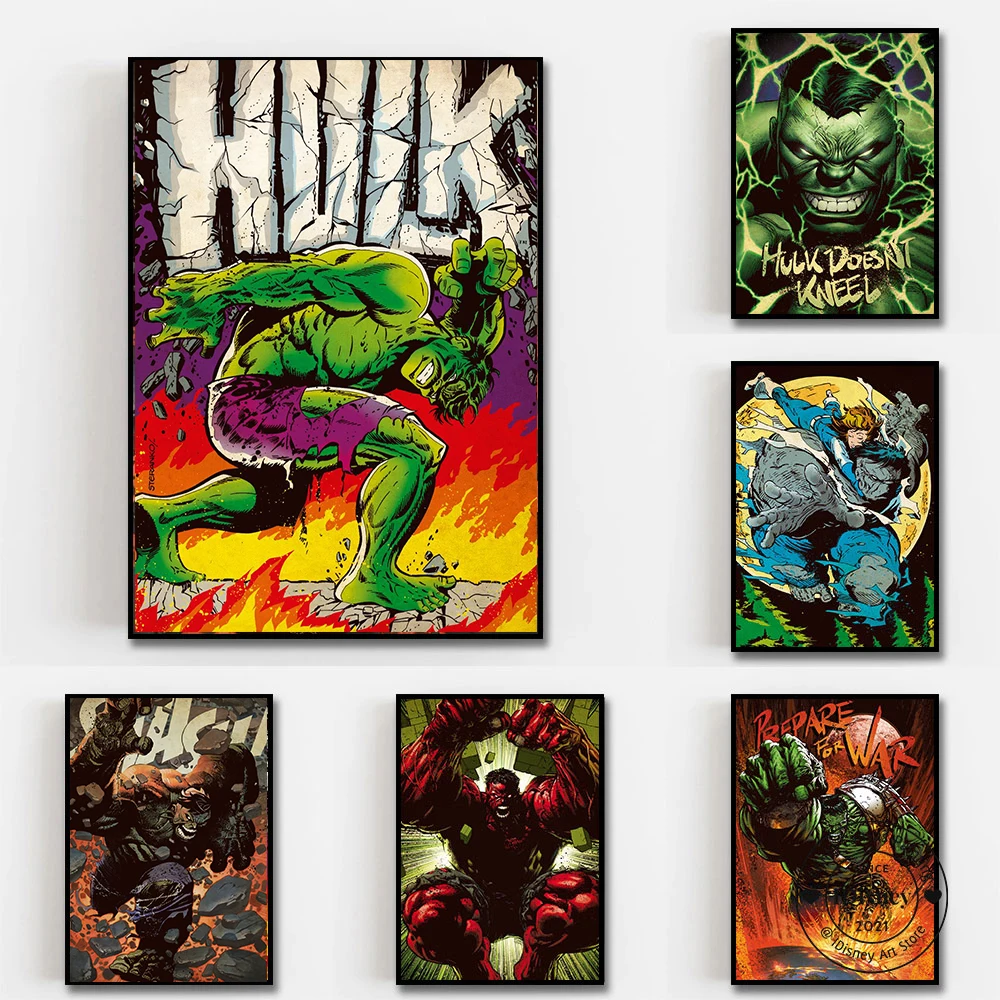

Marvel Comics Prints New Vintage Print Hulk Superheros Wall Art Poster Canvas Paintings Collection Home Decoration Pictures Gift