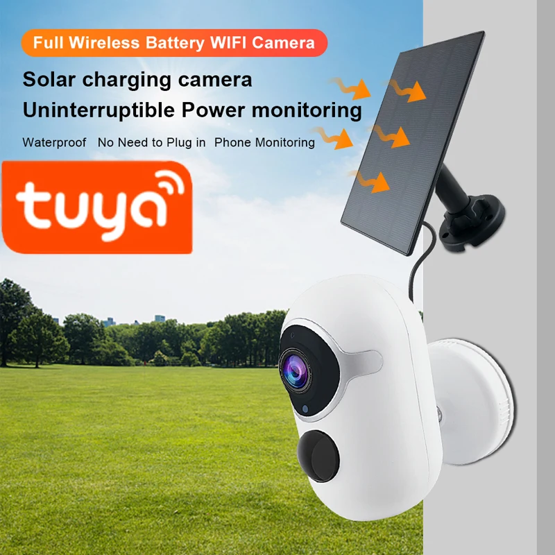 

Tuya Smart Battery Camera Met Zonnepaneel 1080P Oplaadbare Waterdichte Camera Smart Draadloze Low Power Night Vision HD Camera