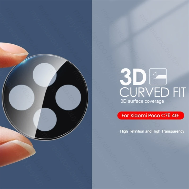Poko Poxo Little C75 C 75 75C 4G 3D 9H Стеклянная изогнутая защита камеры для PocoC75 Poco Полная