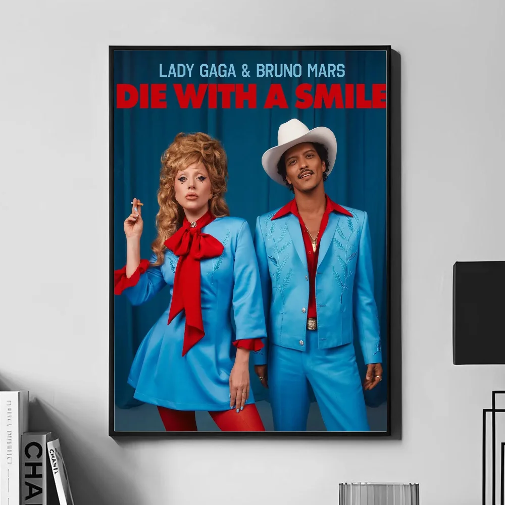 Плакат L-Lady G-Gaga B-Bruno M-Mars Die с улыбкой настенное искусство домашний декор комнаты