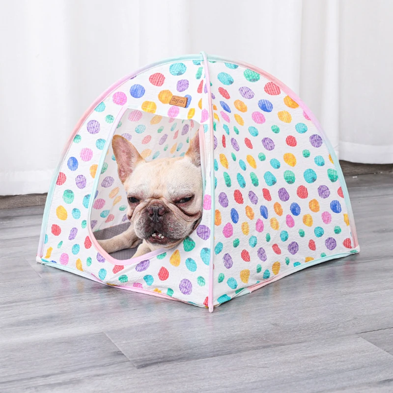 Палатка в радужную точку для домашних животных дышащая Складная подстилка сна