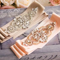 missrdress rose gold rhinestones bridal belt crystal wedding belt pearls wedding sash for bridal bridesmaid dresses jk844