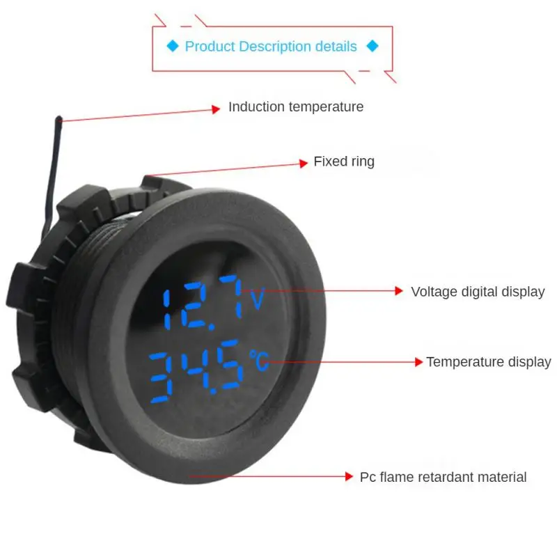 Автомобильный модифицированный измеритель напряжения вольтметр цифровой