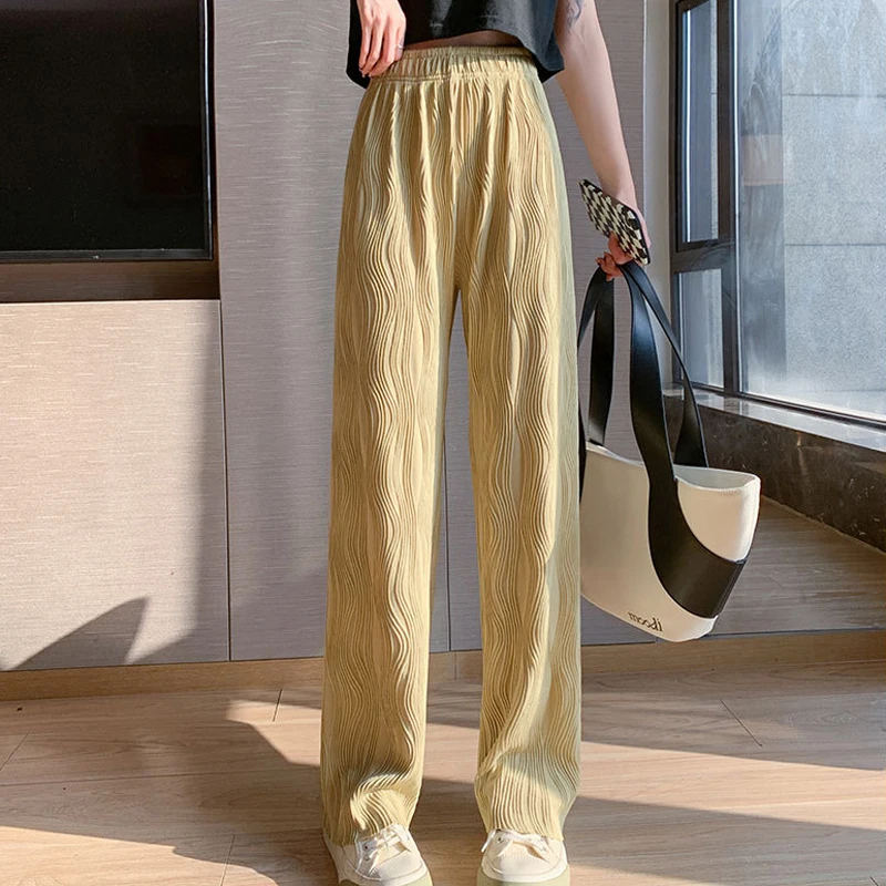 Summer Thin Pleated Pants Women Wave 