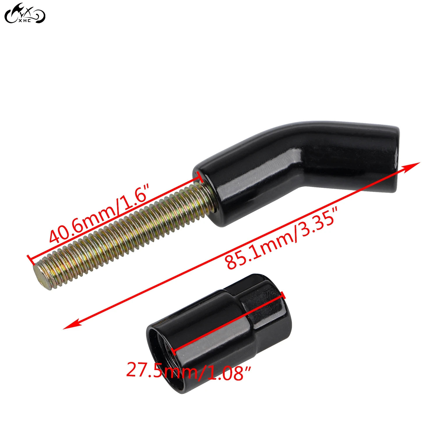 Удлинитель стержня зеркала заднего вида переходник 3 дюйма из черного металла