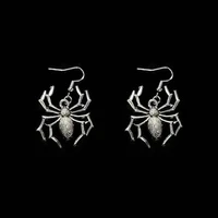 dark goth aesthet style silver color spider earring jewellery design punk dangle earrings for alternative girl mystical gifts