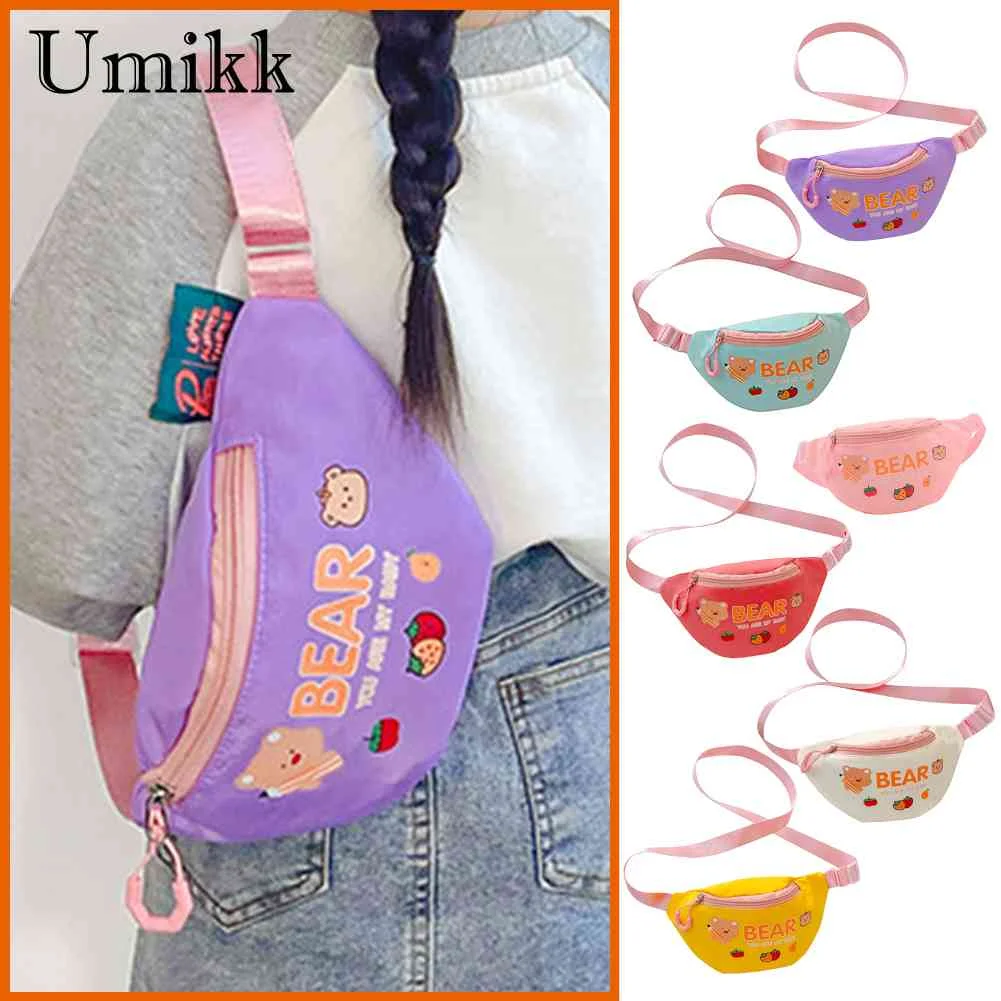 

Сумка кросс-боди с мультяшным медведем, сумка-бананка, креативная Детская сумка с надписью, портативная простая сумка с регулируемым ремешком, кошельки, Новинка