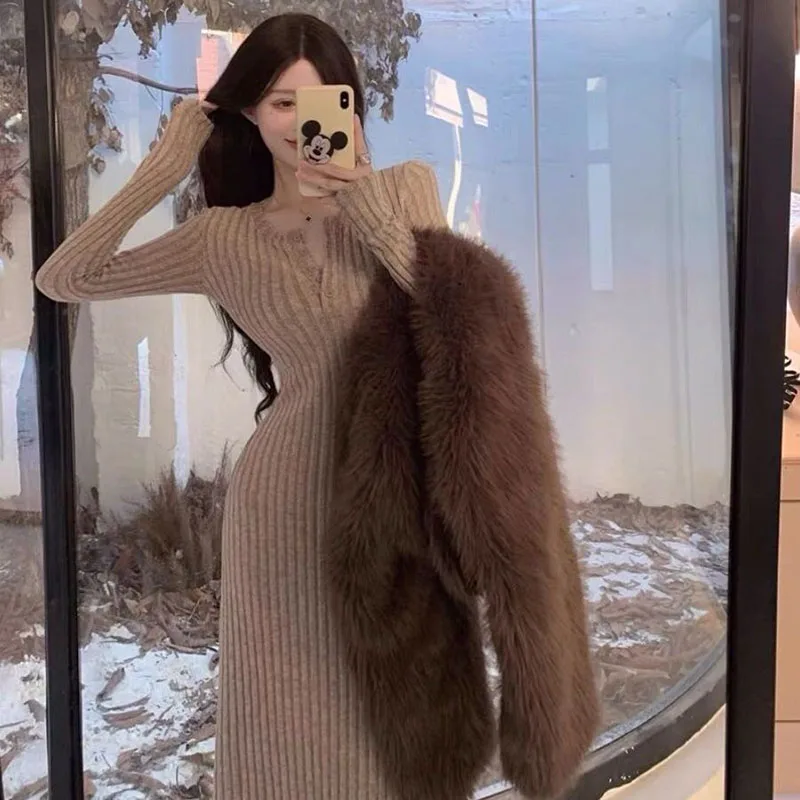 Женские зимние платья BIYABY из полиэстера