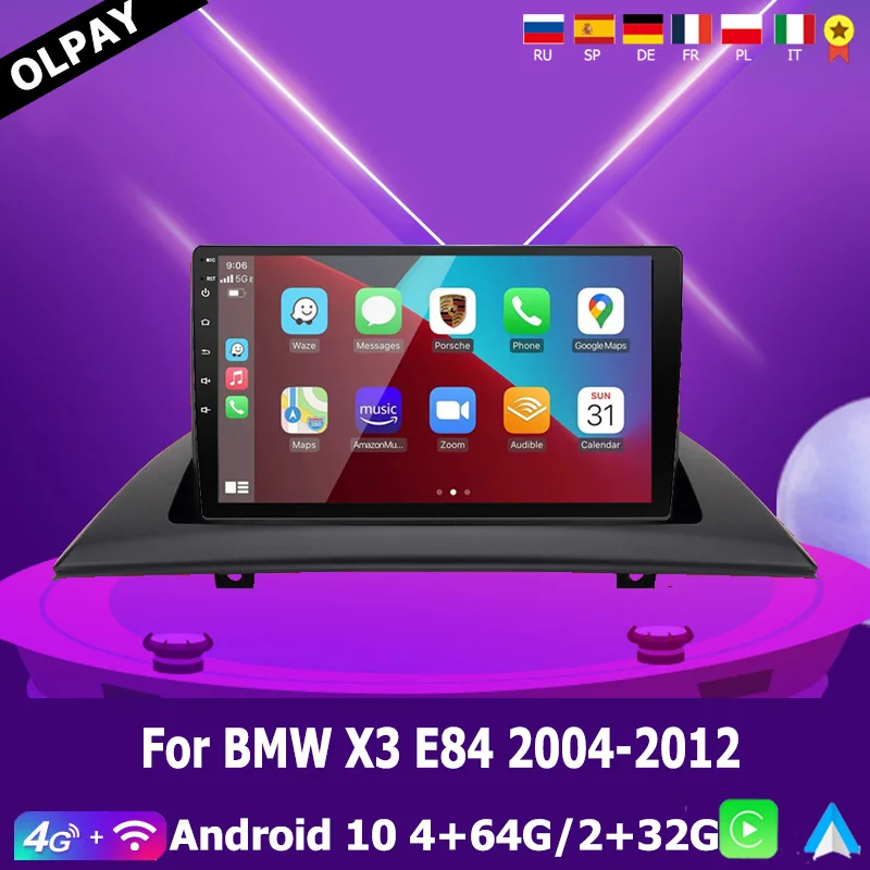 

Автомагнитола OLPAY, Android 10, 2DIN, без dvd, мультимедийный проигрыватель, GPS-навигация для BMW X3, E83, 2004, 2005, 2006-2012