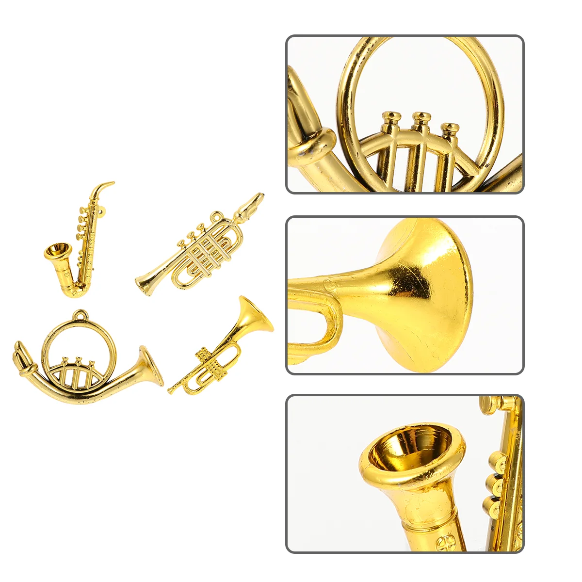 

4 Pcs Mini Musical Instrument Home Accessories Ornament Holiday Gifts Saxophone Toy Miniature Model Plastic Child