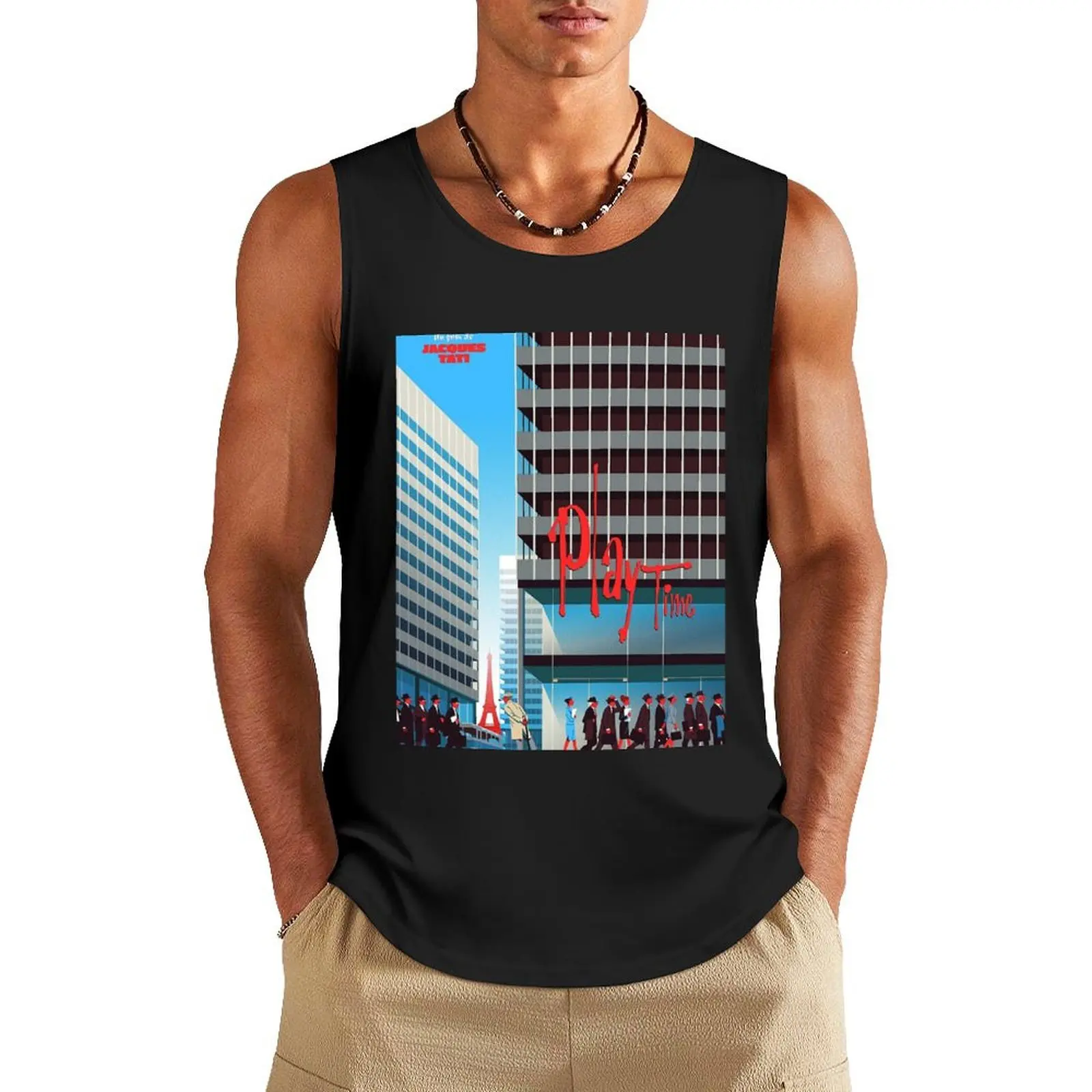 Playtime Jacques Tati винтажный плакат майка мужская одежда бренды тренажерный зал