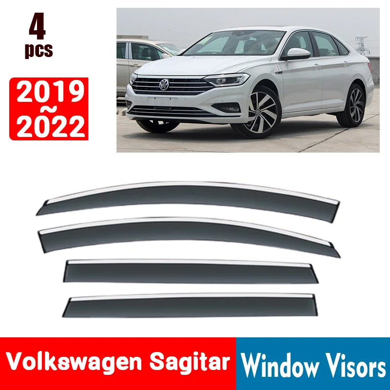 FOR Volkswagen VW Sagitar 2019-2022 Window Visors Rain Guard Windows Rain Cover Deflector Awning Shield Vent Guard Shade Cover