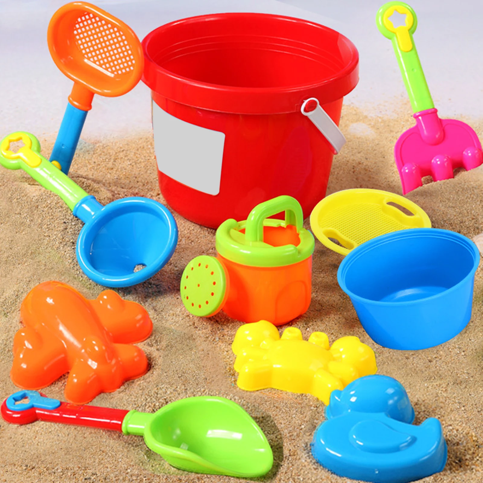 

Детские пляжные игрушки из песка, 14 шт., Пляжная игрушка с песочной лопатой, модель песочного ведра для мальчиков, девочек, малышей, детей