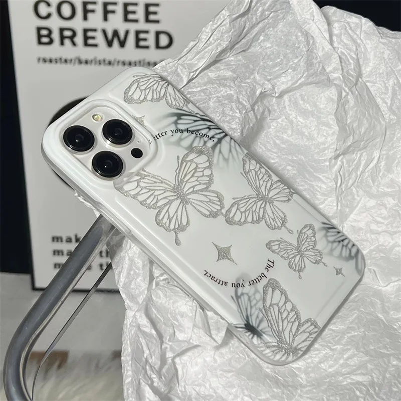 Блестящая бабочка для iphone 11 12promax 13pro с защитой от падения