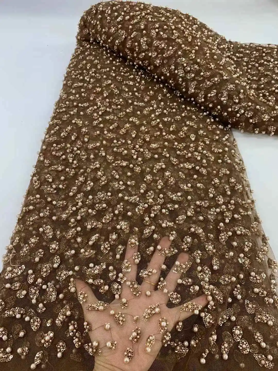 Африканская кружевная ткань 2024 блестки бисер вышивка кружево нигерийская