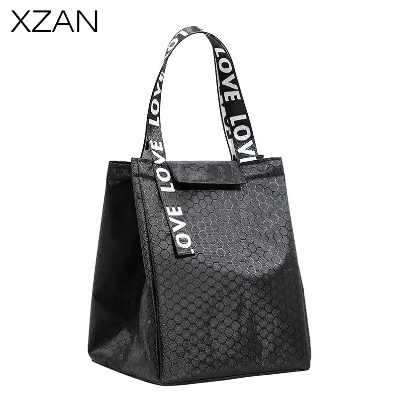 

Travel or office food refrigerated bag men and women insulation cover to keep warm Oxford lunch bag casual handbag