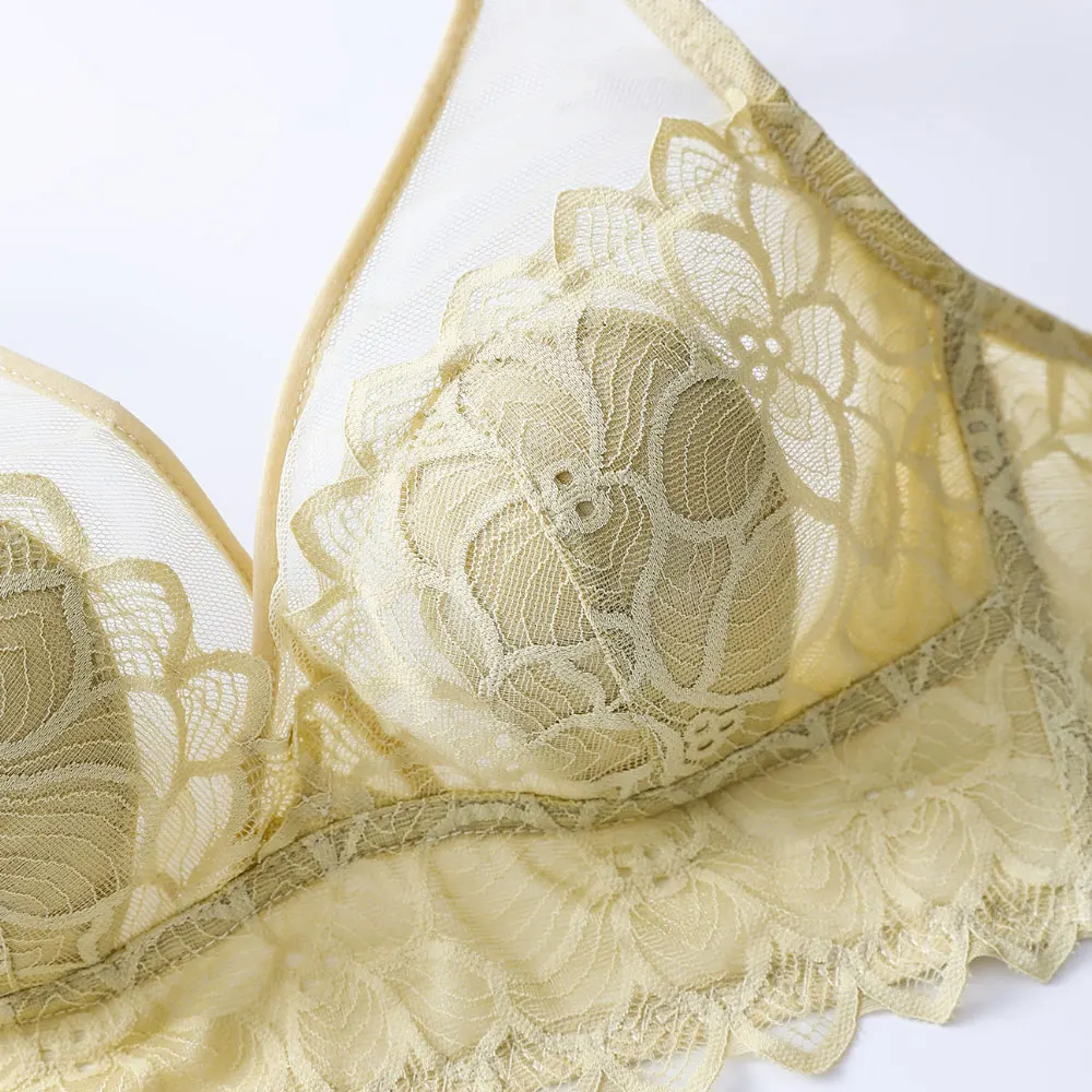 Open Back Bra Transparent Brassiere Sexy Women Backless Underwear Wedding Invisible Bralette Non-wired Bras Deep U Lace Lingerie